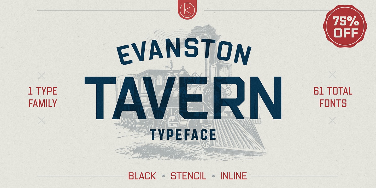 Пример шрифта Evanston Tavern 1826